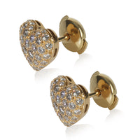 Yellow Gold Diamond Vintage Heart Earrings