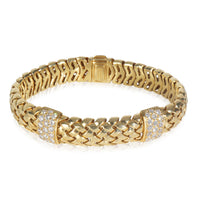 Yellow Gold Diamond Vintage Vannerie Bracelet