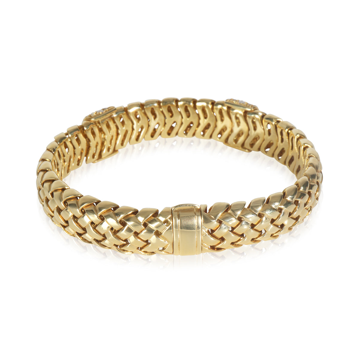 Yellow Gold Diamond Vintage Vannerie Bracelet