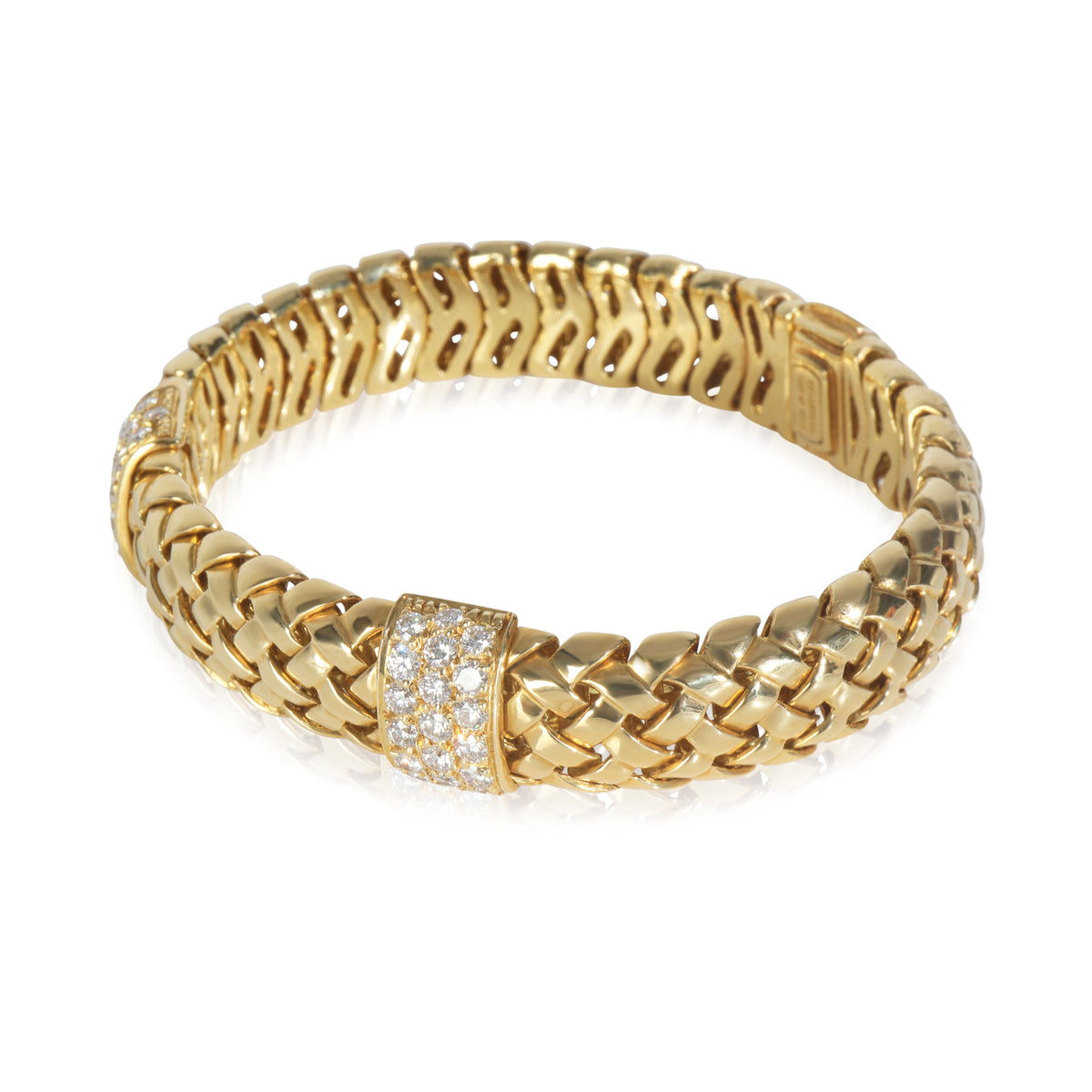 Yellow Gold Diamond Vintage Vannerie Bracelet