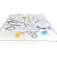 Blanc Gold Violet Silk Nous Sommes Inseparables Scarf 90