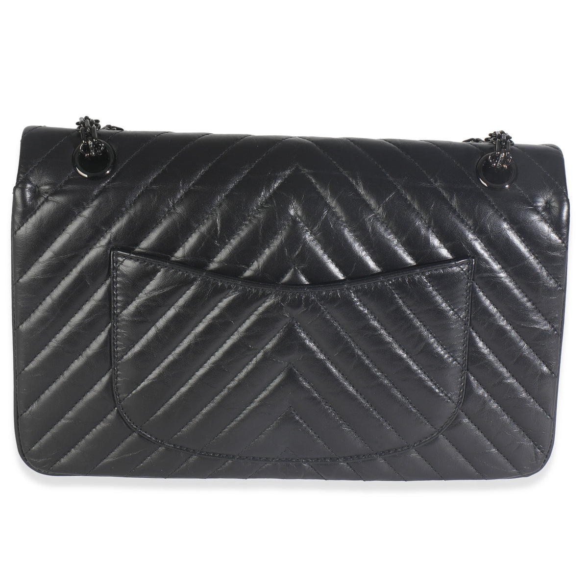 Aged Calfskin Chevron 2.55 So Black Reissue 226 Flap Bag