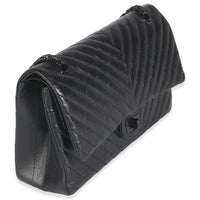 Aged Calfskin Chevron 2.55 So Black Reissue 226 Flap Bag