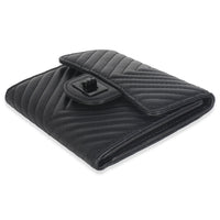 Aged Calfskin Chevron So Black Reissue Compact Wallet