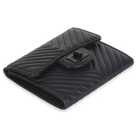 Aged Calfskin Chevron So Black Reissue Compact Wallet
