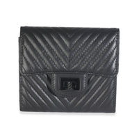Aged Calfskin Chevron So Black Reissue Compact Wallet