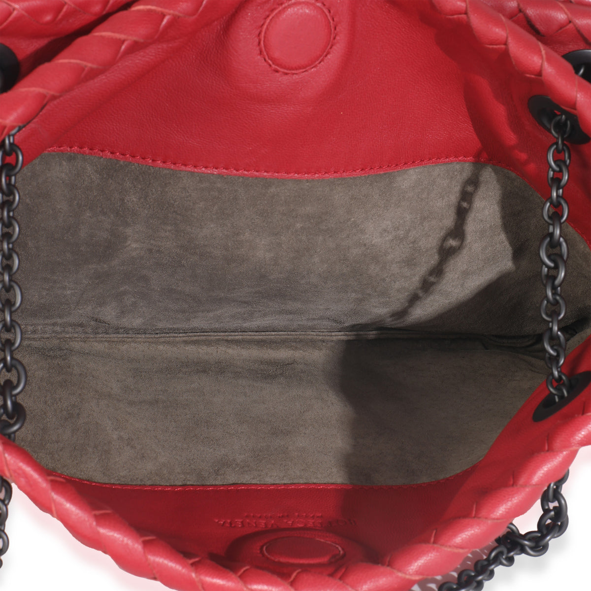 Burgundy Nappa Intrecciato Duo Shoulder Bag