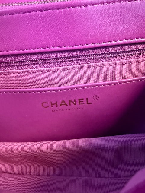 Chanel Purple Shiny Aged Quilted Calfskin Small Pillow Crush Flap Bag Handbag ad3