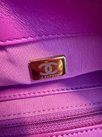 Chanel Purple Shiny Aged Quilted Calfskin Small Pillow Crush Flap Bag Handbag ad4