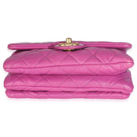 Chanel Purple Shiny Aged Quilted Calfskin Small Pillow Crush Flap Bag Handbag stamp