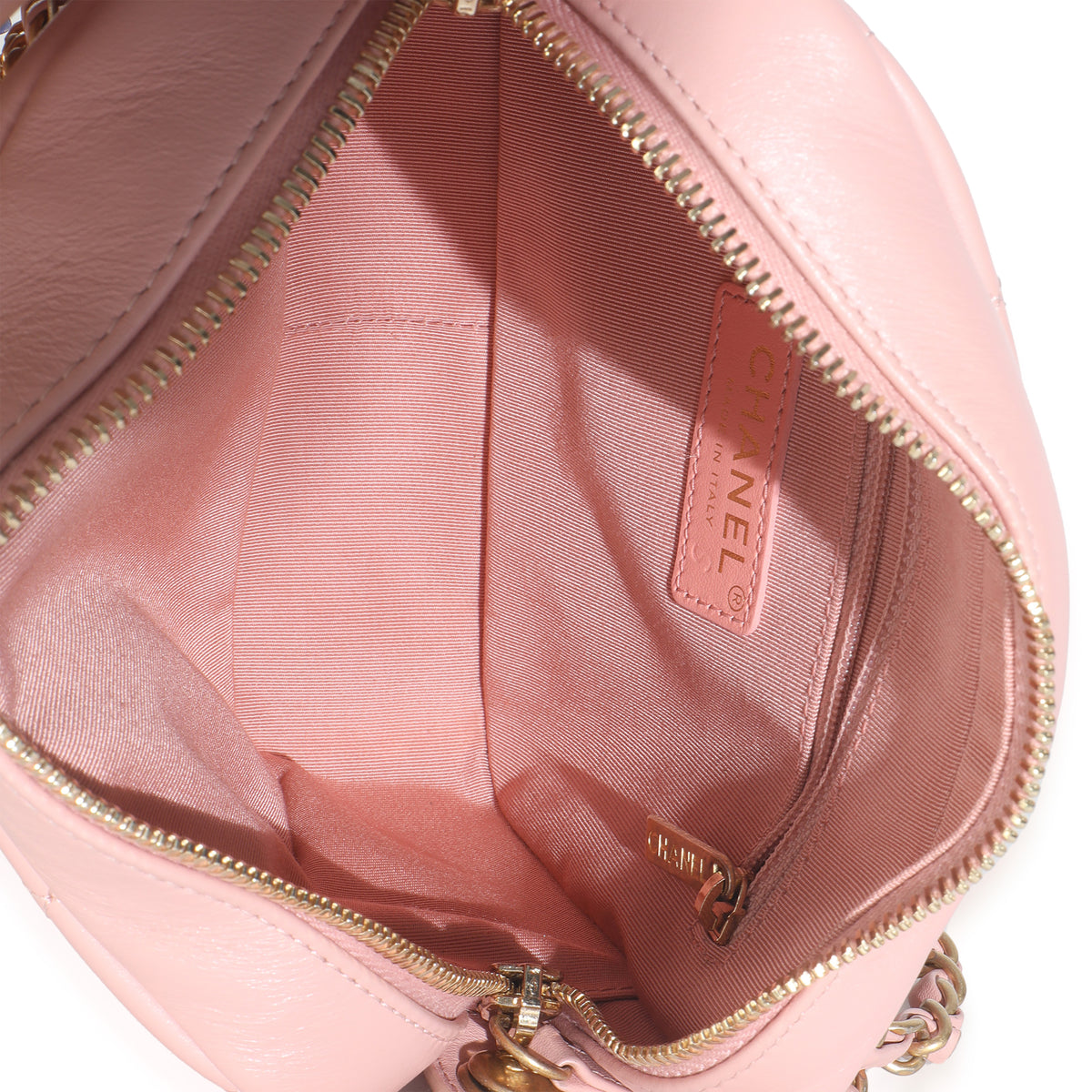 Light Pink Quilted Calfskin Small Enchained Camera Bag
