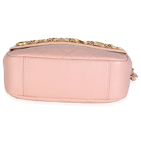 Light Pink Quilted Calfskin Small Enchained Camera Bag