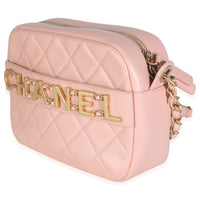 Light Pink Quilted Calfskin Small Enchained Camera Bag