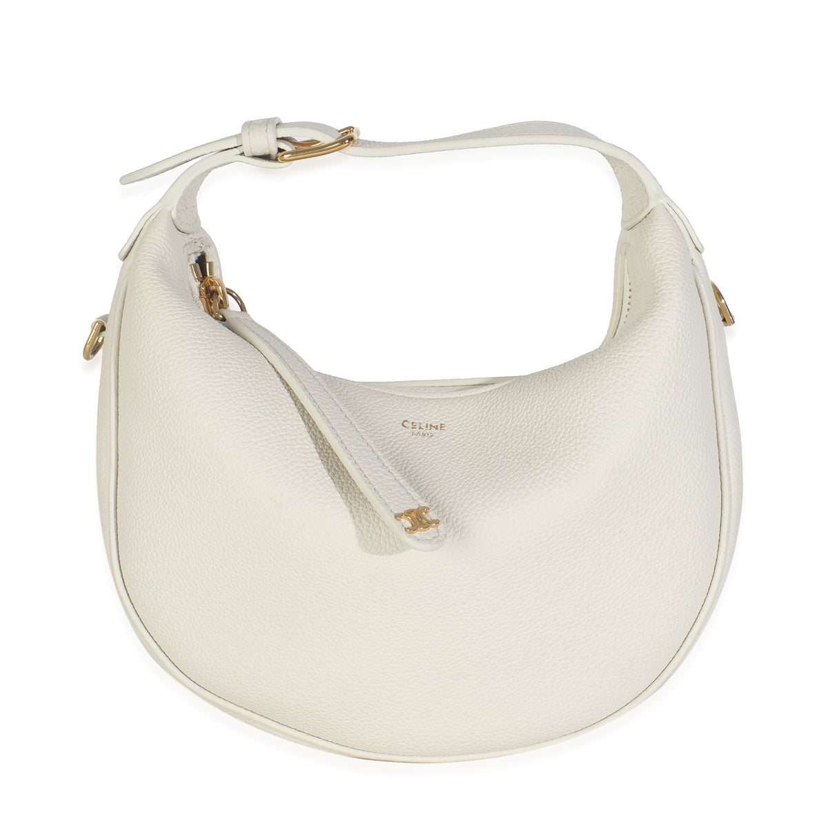 Cream Supple Grained Calfskin Teen Celine Lulu