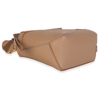 Tan Grained Calfskin Mini Puzzle Edge Bag