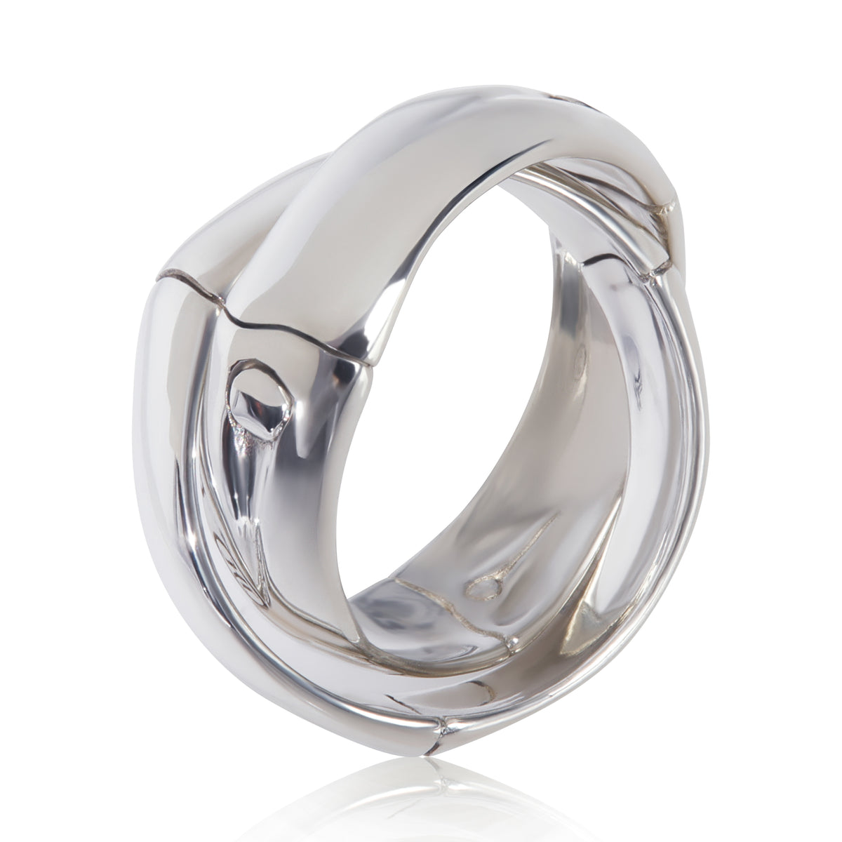 Sterling Silver  Bamboo Interlocking Ring