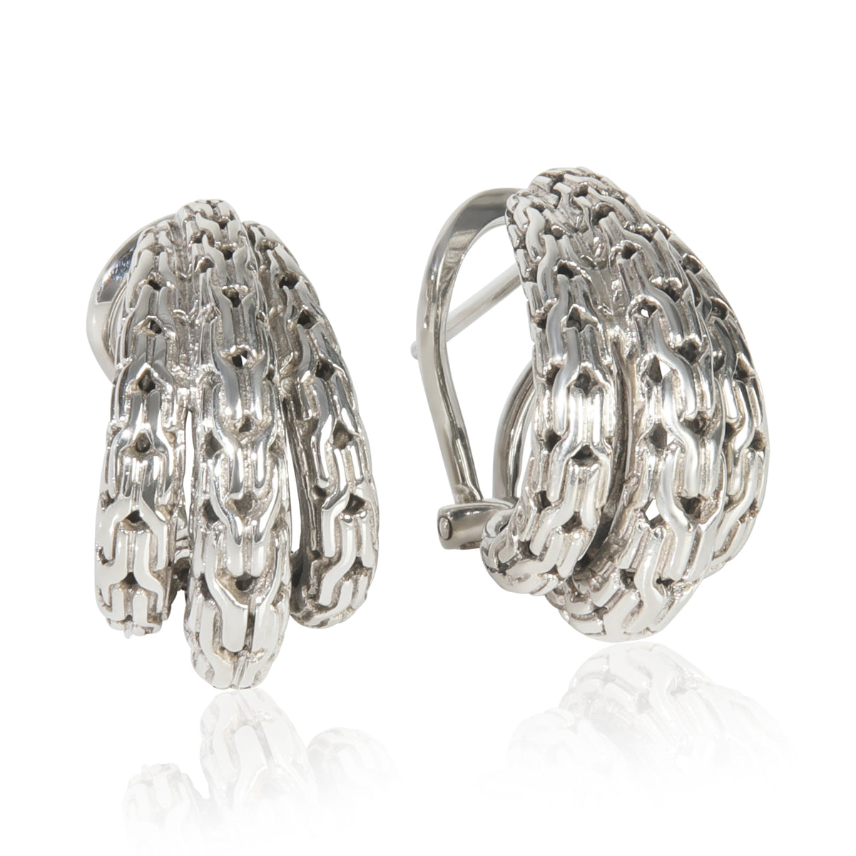Sterling Silver  Classic Chain Hoop Earrings