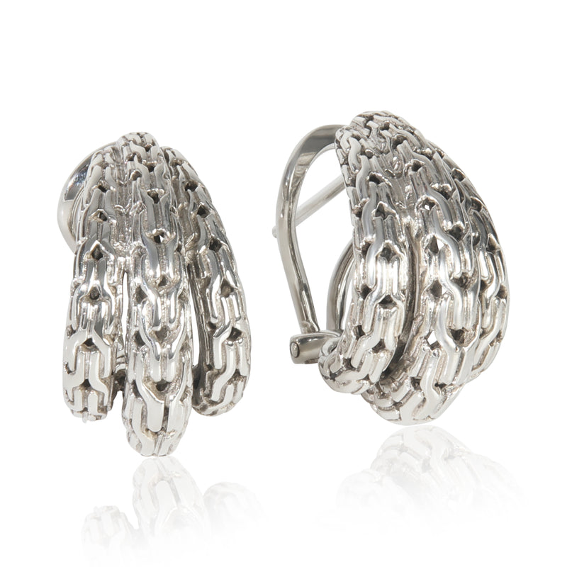 Sterling Silver  Classic Chain Hoop Earrings