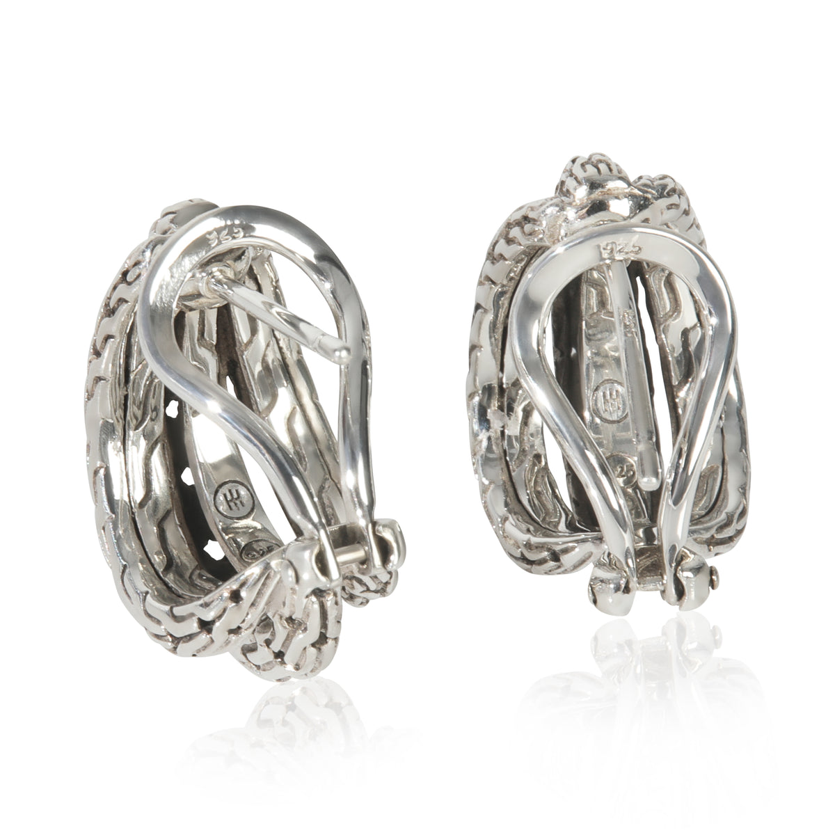 Sterling Silver  Classic Chain Hoop Earrings