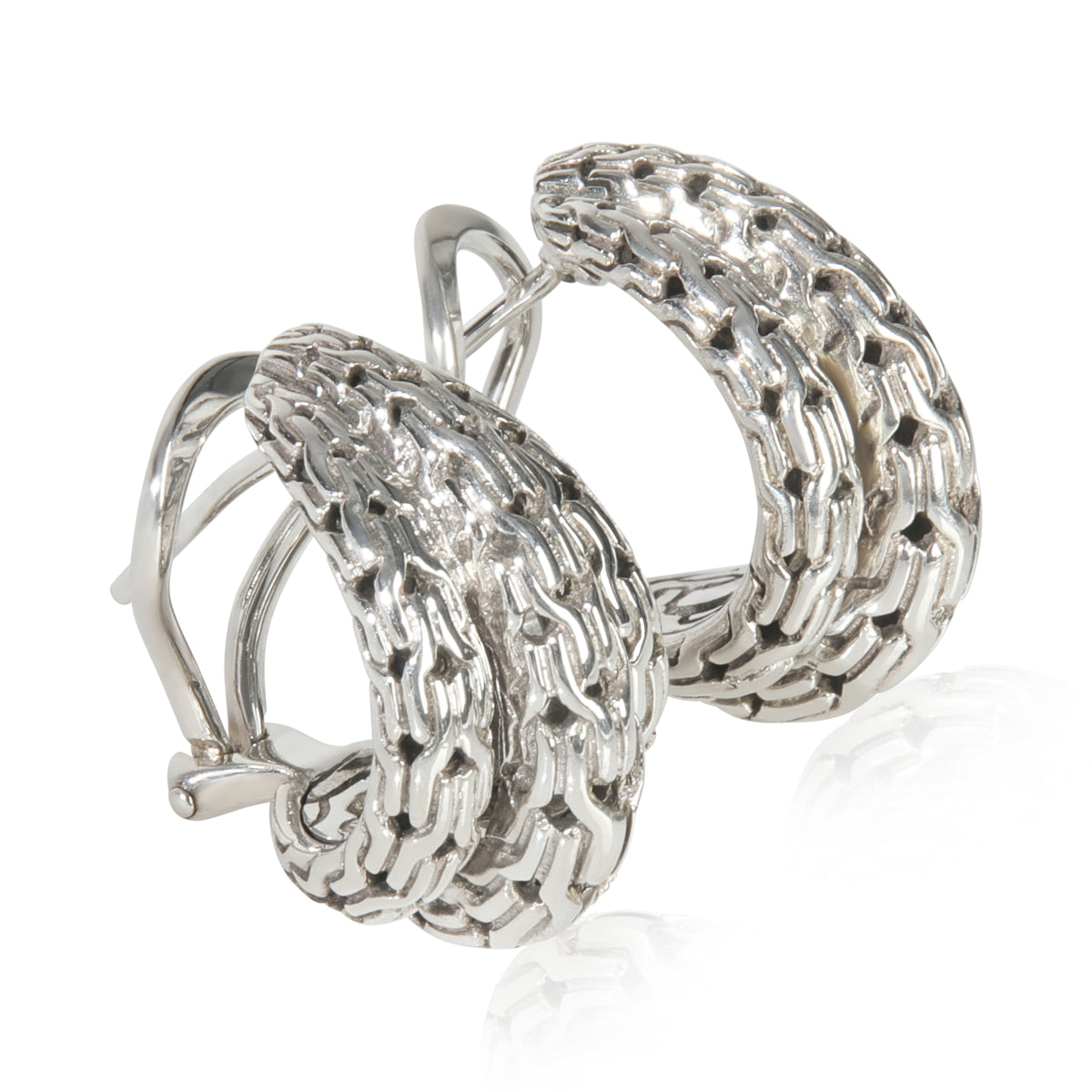 Sterling Silver  Classic Chain Hoop Earrings