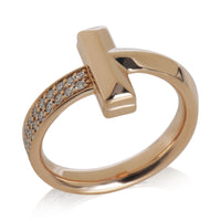 Rose Gold Diamond Tiffany T T1 Ring