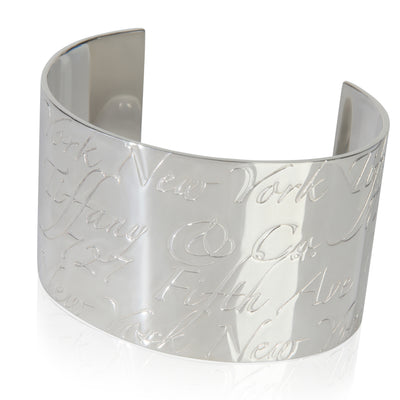 Sterling Silver  Notes Wide Cuff Bracelet