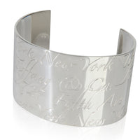 Sterling Silver  Notes Wide Cuff Bracelet