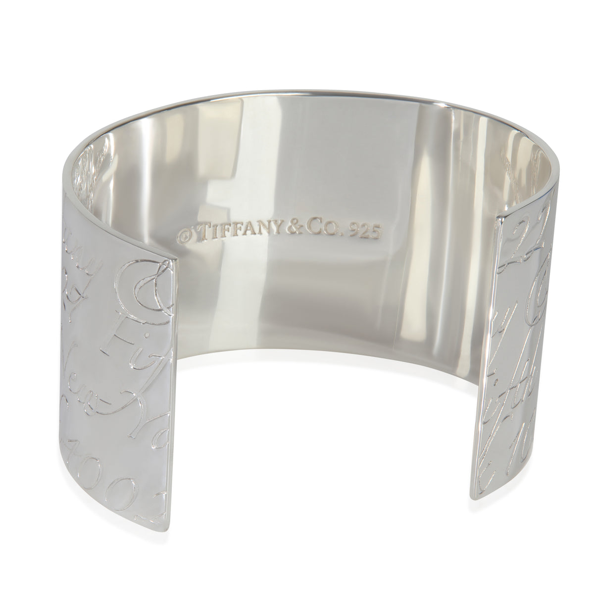 Sterling Silver  Notes Wide Cuff Bracelet