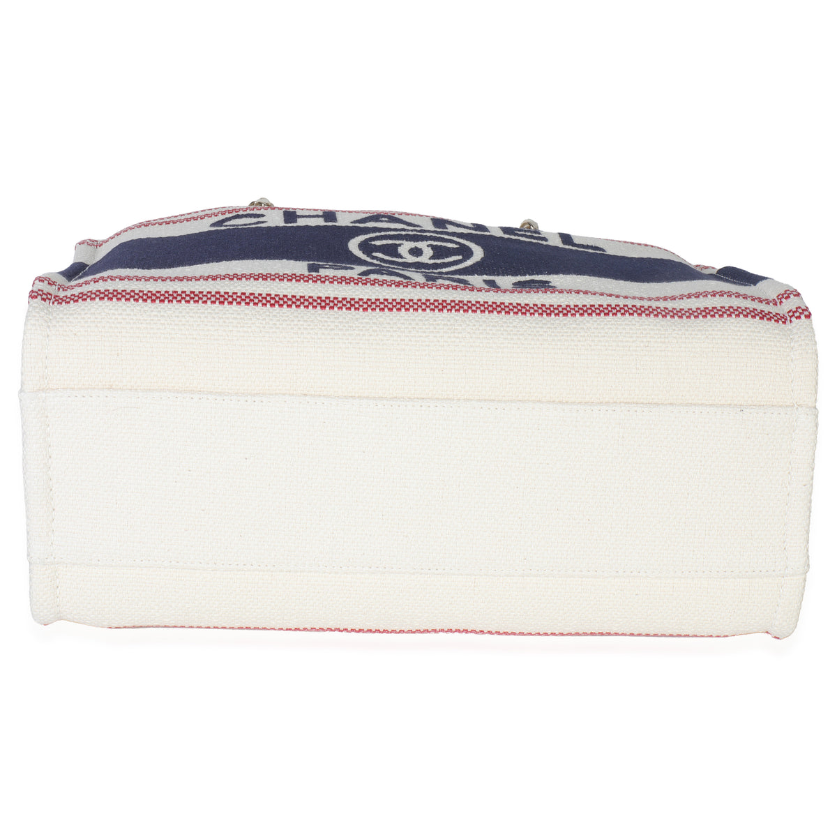 Navy Red Beige Striped Canvas Medium Deauville Tote