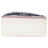 Navy Red Beige Striped Canvas Medium Deauville Tote