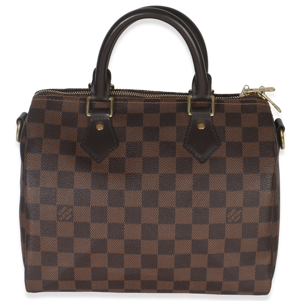 Louis Vuitton Damier Ebene Canvas Speedy Bandouliere 25 w/ Strap Handbag bv