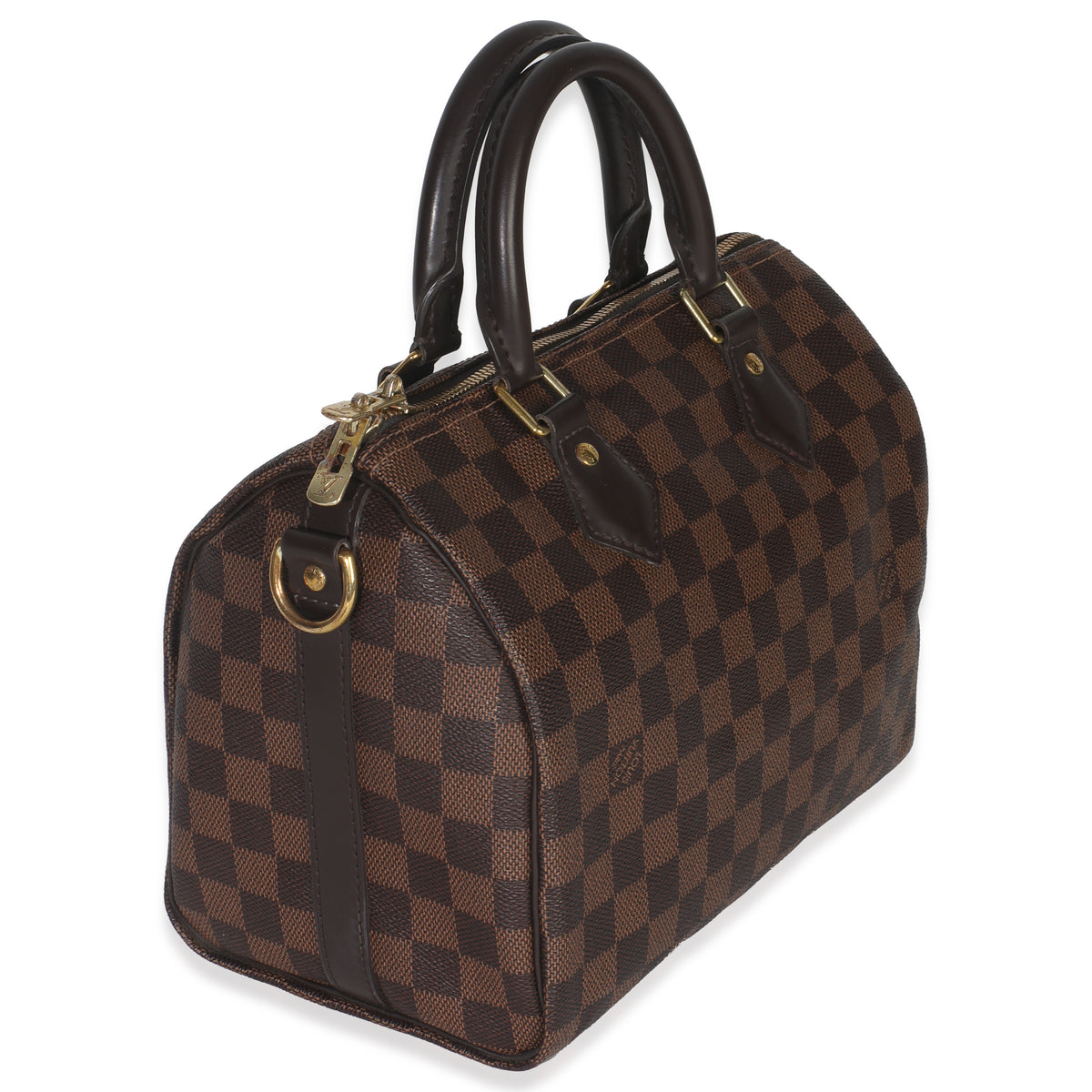 Louis Vuitton Damier Ebene Canvas Speedy Bandouliere 25 w/ Strap Handbag pv