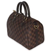 Louis Vuitton Damier Ebene Canvas Speedy Bandouliere 25 w/ Strap Handbag sv