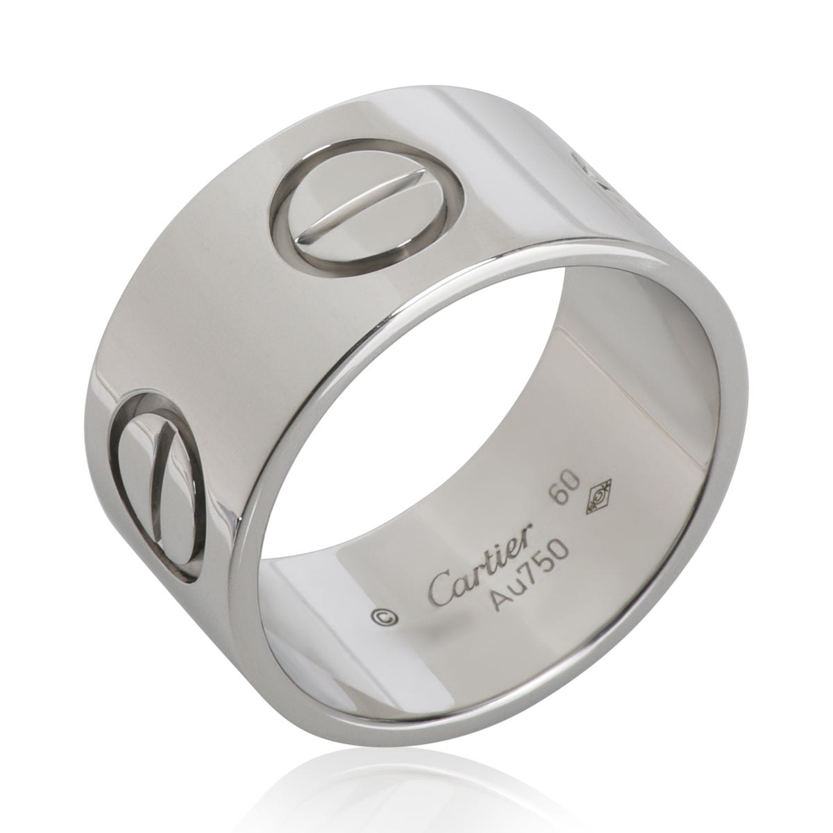 White Gold  Large Model Love Ring