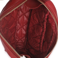 Red Quilted Lambskin CC Curvy Cosmetic Pouch