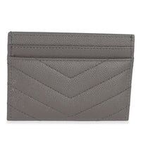 Saint Laurent Fog Grain De Poudre Matelasse Cassandre Card Case Wallet bv