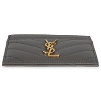 Saint Laurent Fog Grain De Poudre Matelasse Cassandre Card Case Wallet stamp