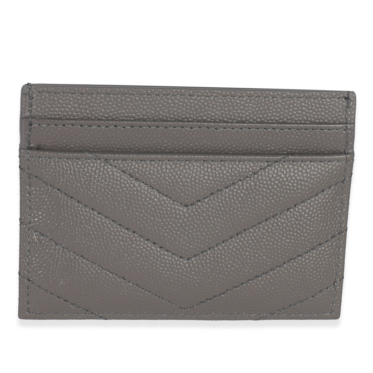 Saint Laurent Fog Grain De Poudre Matelasse Cassandre Card Case Wallet bv