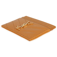 Saint Laurent Senape Yellow Grain De Poudre Matelasse Cassandre Card Case Wallet box