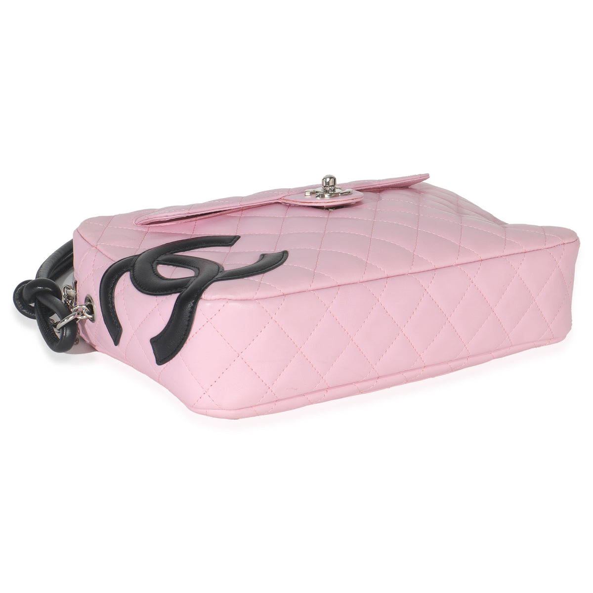 Chanel Vintage Pink Quilted Calfskin Cambon Ligne Camera Bag Handbag clasp
