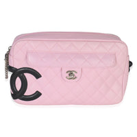 Chanel Vintage Pink Quilted Calfskin Cambon Ligne Camera Bag Handbag fv