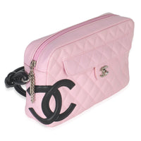 Chanel Vintage Pink Quilted Calfskin Cambon Ligne Camera Bag Handbag pv