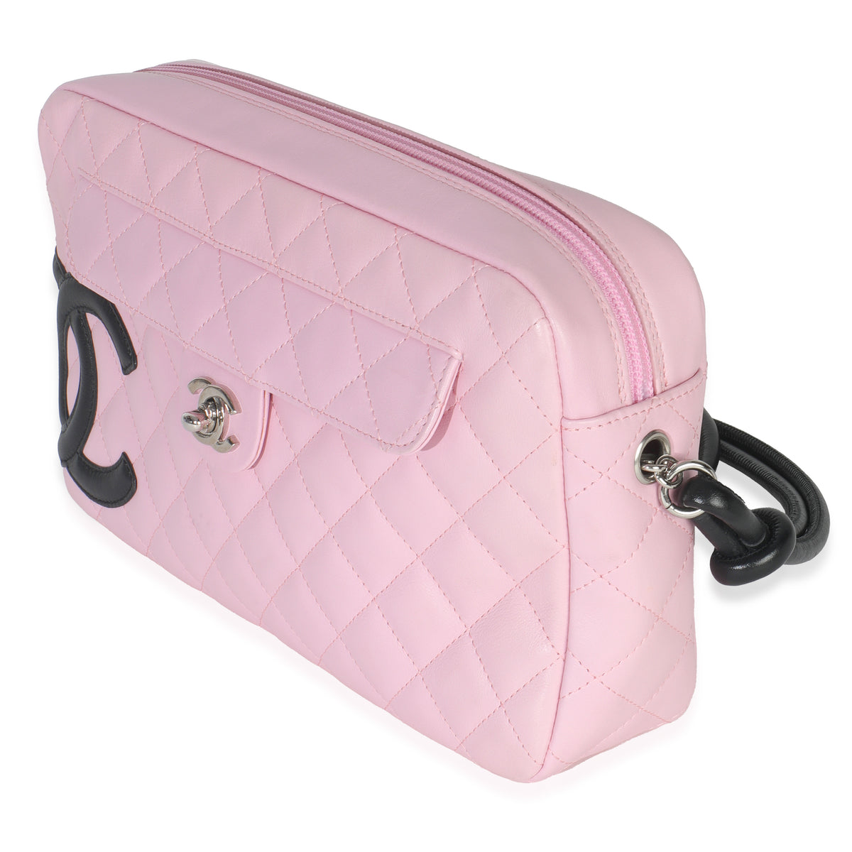 Chanel Vintage Pink Quilted Calfskin Cambon Ligne Camera Bag Handbag sv