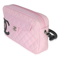 Chanel Vintage Pink Quilted Calfskin Cambon Ligne Camera Bag Handbag sv