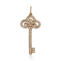 Rose Gold Diamond Fluer De Lis Pendant