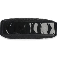 Chanel Vintage Black Quilted Lambskin Patent CC Charm Tote Handbag stamp