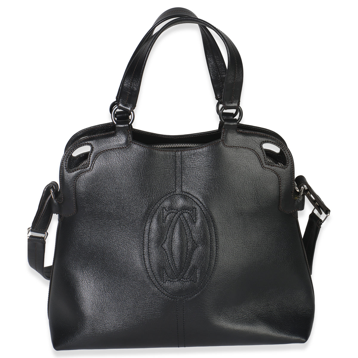 Black Buffalo Leather Marcello De Cartier Shopping Bag