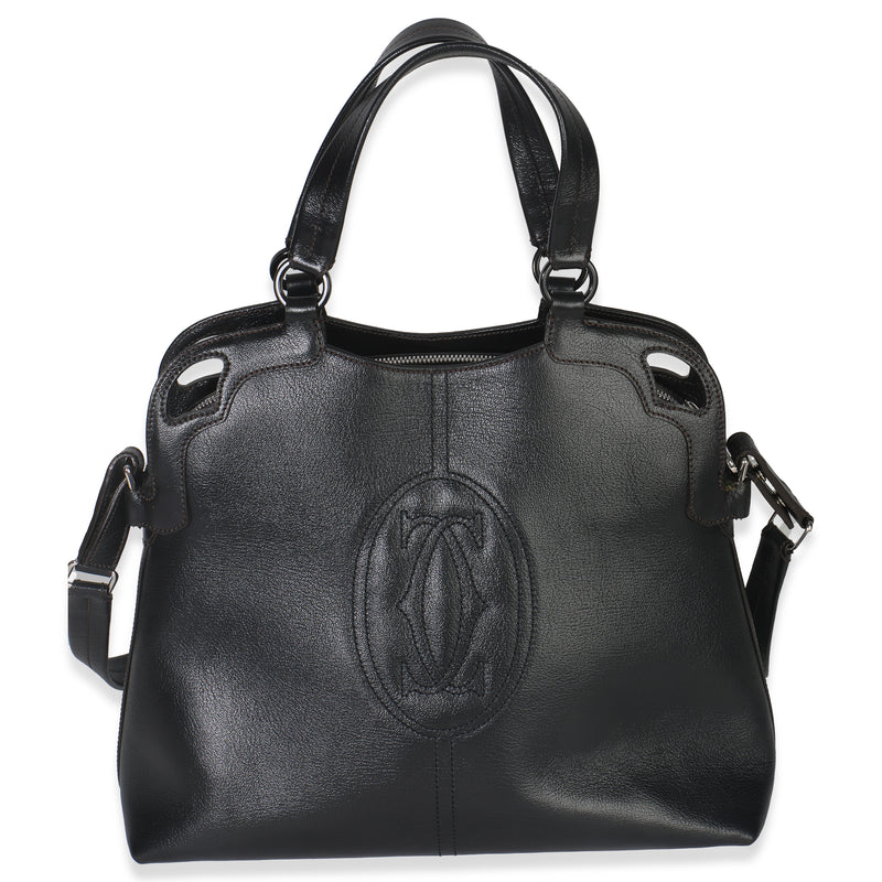 Black Buffalo Leather Marcello De Cartier Shopping Bag
