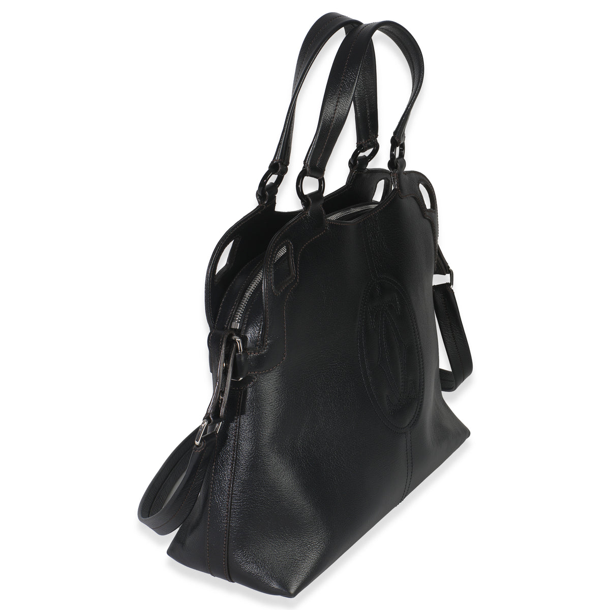 Black Buffalo Leather Marcello De Cartier Shopping Bag