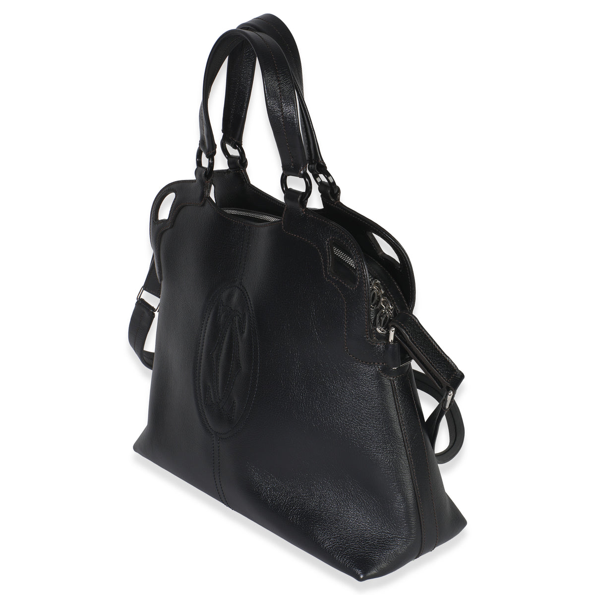 Black Buffalo Leather Marcello De Cartier Shopping Bag